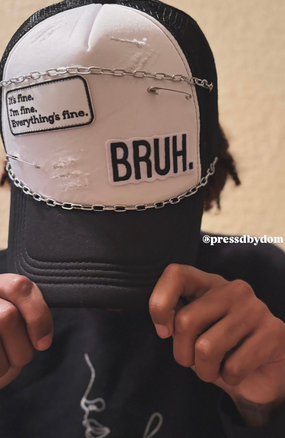 Everything's Fine Distressed Trucker Hat