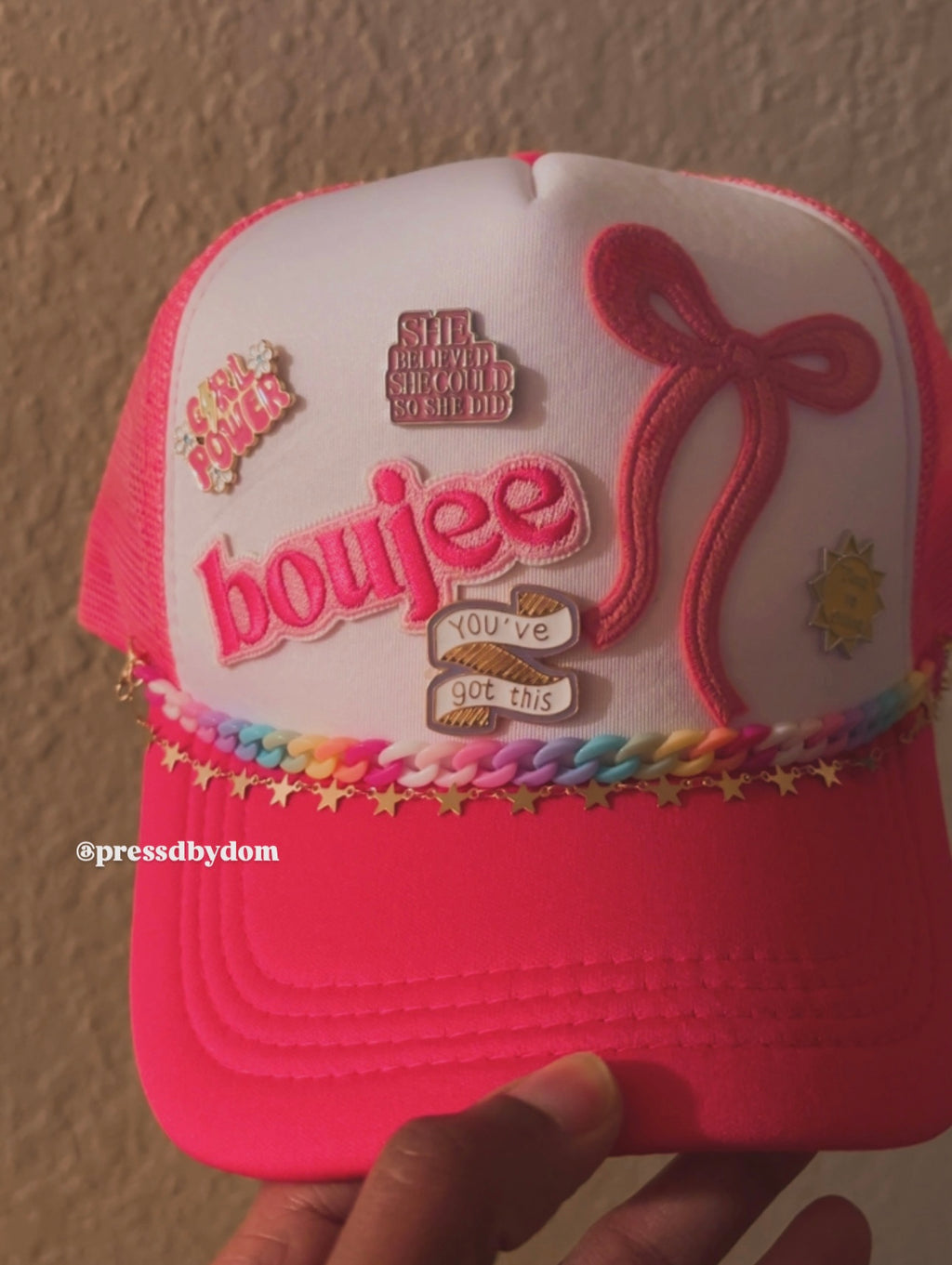 Pink "Boujee" Trucker Hat