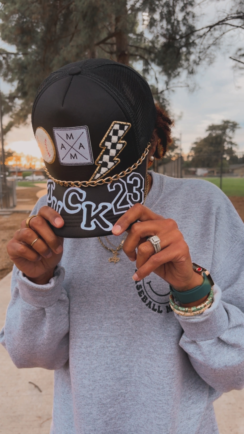 Custom "Baseball Mom Era" Patched Trucker Hat
