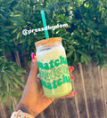 Matcha Glass Cup with Bamboo Lid & Straw | Aesthetic Iced Matcha Cup for Matcha Lovers