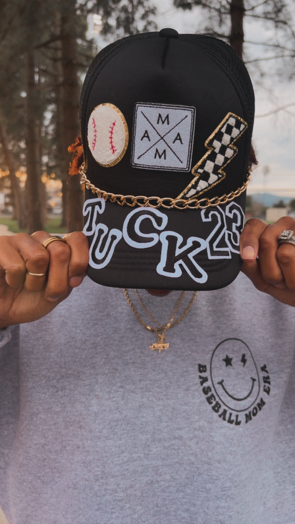 Custom "Baseball Mom Era" Patched Trucker Hat
