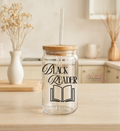 Black Reader 16oz Glass Cup