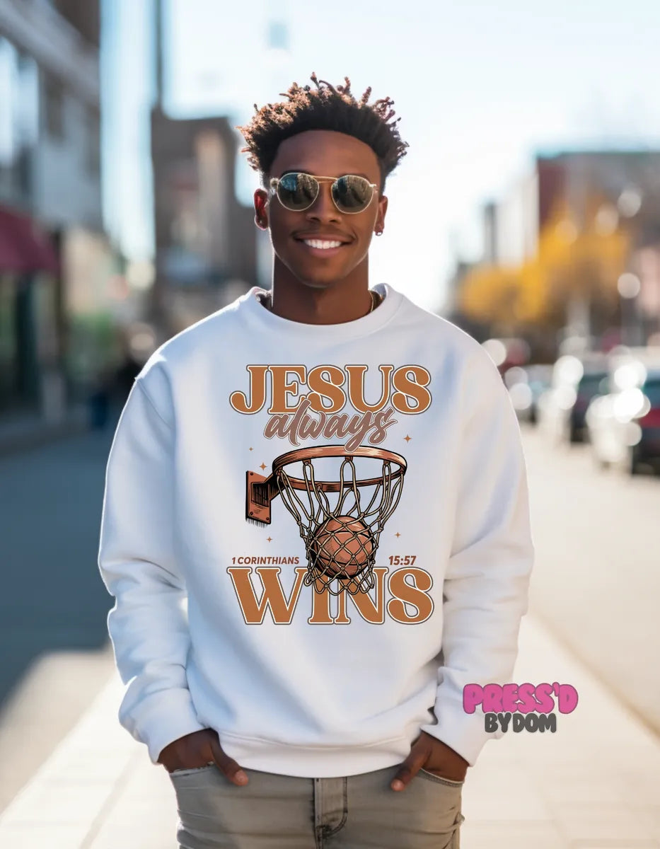 Jesus Always Win Graphic Sweatshirt