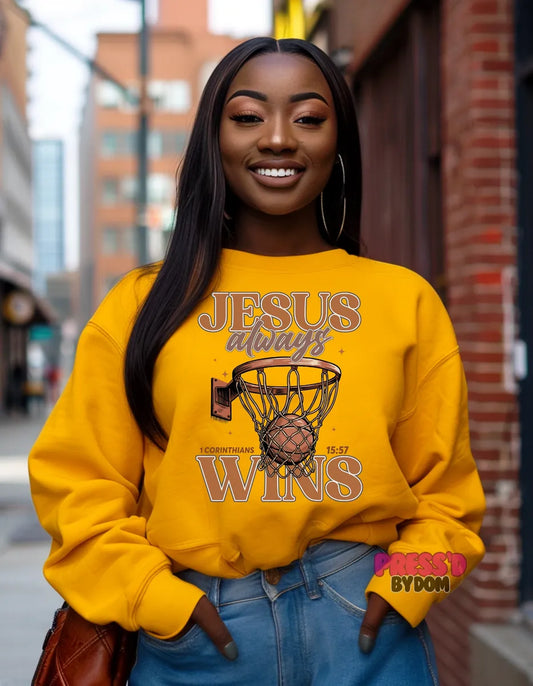 Jesus Always Win Graphic Sweatshirt