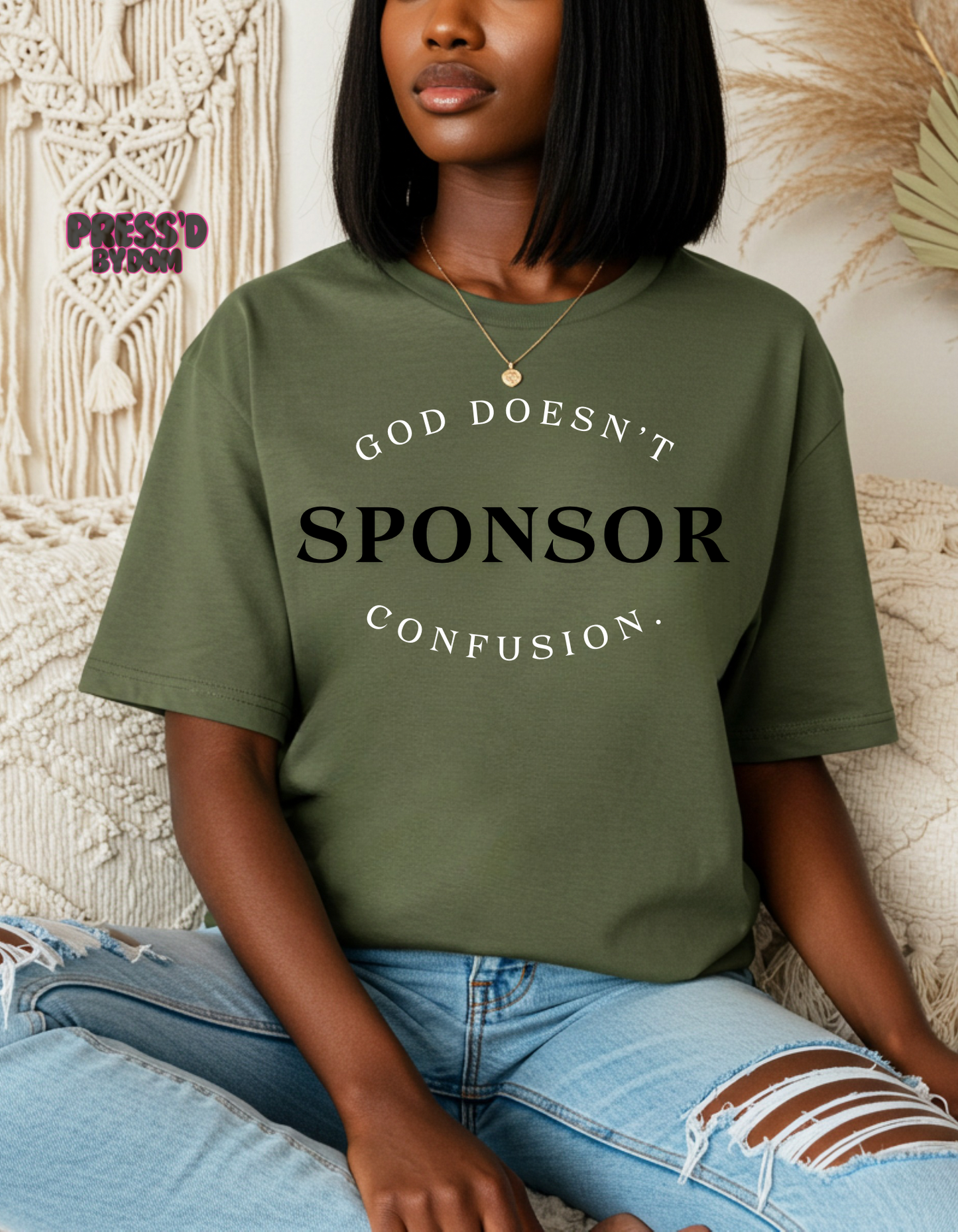 God Doesn’t Sponsor Confusion t-shirt | Faith-Based Christian T-shirt