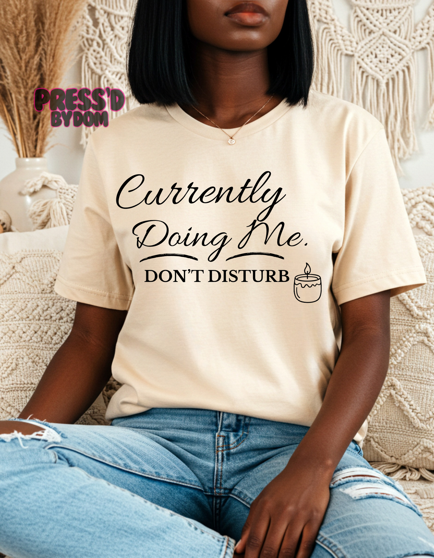 Currently Doing Me Don’t Disturb Tee for Women | Soft Girl Era T-Shirt | Self-Care, Boundaries, Minimalist Graphic Tee