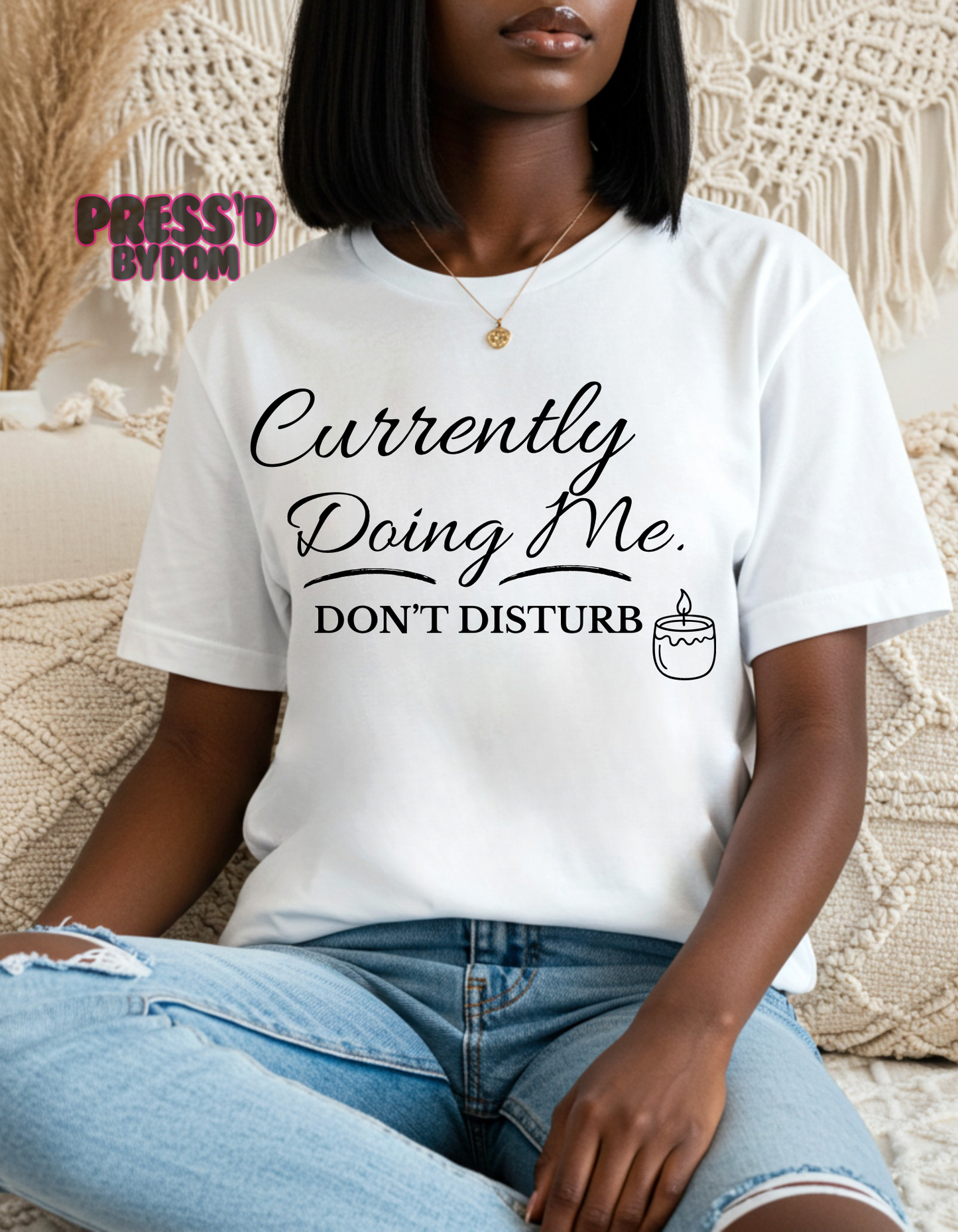 Currently Doing Me Don’t Disturb Tee for Women | Soft Girl Era T-Shirt | Self-Care, Boundaries, Minimalist Graphic Tee