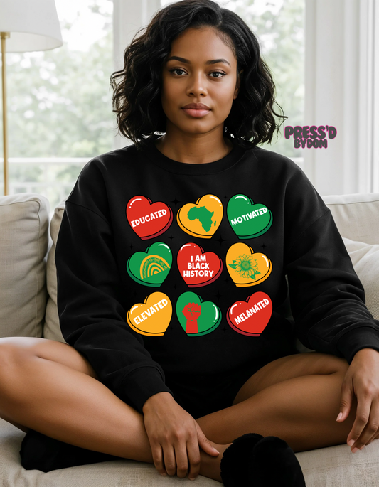 I Am Black History Conversation Hearts Sweatshirt