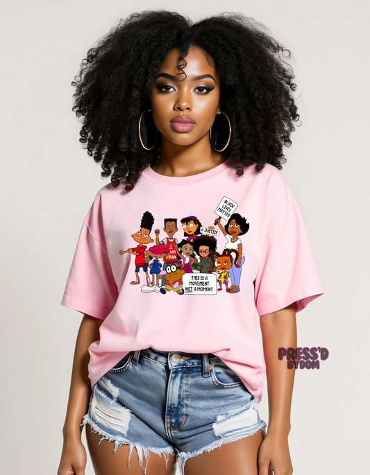 90s Cartoon Activism T-Shirt | Movement Not A Moment Tee